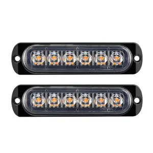 12v 6 LED非常灯琥珀色赤青3ワットトラックストロボLED警告ストロボライト