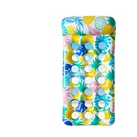 Hamac flottant gonflable pour adultes, lit flottant en maille avec dossier, flotteur portable pour piscine, lac et plage