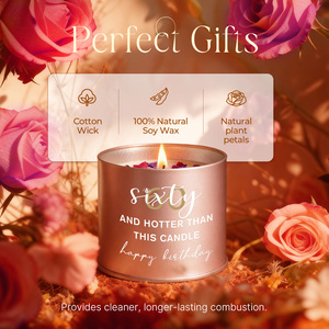 Bougie parfumée en métal de luxe, cire de soja, aromathérapie pour la décoration de la maison, cadeau - Product Image 3