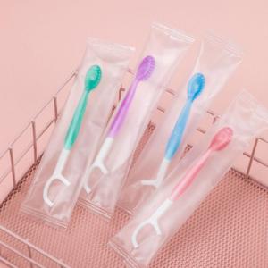 Nouvel ensemble <span class=keywords><strong>de</strong></span> brosses à dents jetables portables avec dentifrice, cure-dents et fil dentaire trois-en-un pour les voyages et les aventures en plein air - Product Image 2