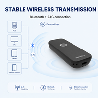 Escáner de Código de Barras Inalámbrico de Bolsillo, Recargable de 1500 mAh, Escáner de Código de Barras 2D QR con Interfaz USB para Uso en Logística de Almacenes
