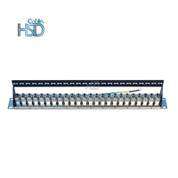 HSD Keystone sisipan Jack adaptor wanita 24/48 Port, STP berlapis emas pelat dinding Outlet tambalan Panel terpasang soket konektor