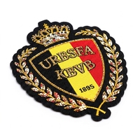 Badge personnalisé 3D tissé à sequins pour uniforme de football, patch pour logo de club sportif, maillot, chapeau, étiquette brodée, badges thermocollants