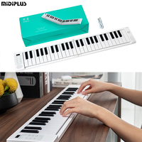 MIDIPLUS Folding Piano 49 Foldable Midi Keyboard Instruments 49 Keys Folding Electronic Keyboard Electric Digital Music Piano
