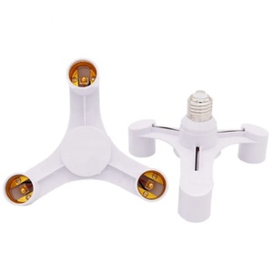 Phổ <span class=keywords><strong>E27</strong></span> để <span class=keywords><strong>2e27</strong></span> dẫn ánh sáng giữ đèn E26 vít bóng đèn Đầu chuyển đổi 3e27 mở rộng cơ sở đèn trắng nhựa - Product Image 4