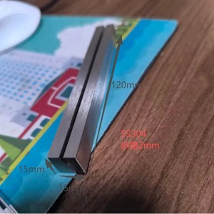 Porte-cartes en acier inoxydable 120 mm x 15 mm SS304, support de bureau au design géométrique pour affichage en restaurant - Product Image 1