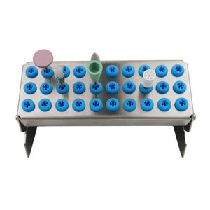 Bloque de acero inoxidable autoclavable para fresas dentales con anillo de silicona, 30 orificios - Product Image 2