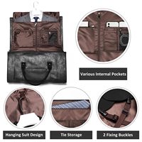 Sacs à vêtements de voyage pour hommes, sac de voyage en cuir pour vêtements, sac de costume convertible avec compartiment à chaussures pour les voyages d'affaires