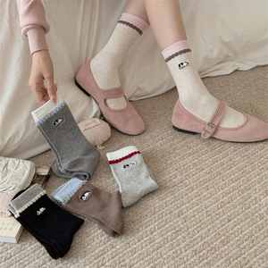 Nouvelles <span class=keywords><strong>chaussettes</strong></span> amusantes en coton brodé avec des animaux de dessin animé, motif de petits chiens, <span class=keywords><strong>pour</strong></span> femmes et filles, <span class=keywords><strong>chaussettes</strong></span> chaudes - Product Image 2