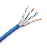 22 AWG kabel Ethernet jaringan Spong berpelindung ganda pasangan tembaga konduktor Cat8 cat 8 SFTP untuk pusat Data kecepatan tinggi