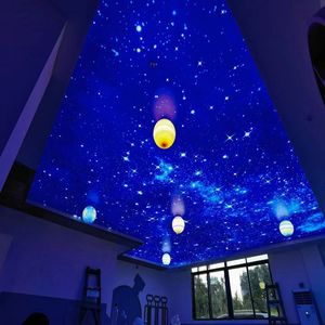 FOXYGEN recién llegado Material decorativo tela de PVC UV impreso techo elástico Laqure cielo estrellado PVC película de techo elástica - Product Image 2