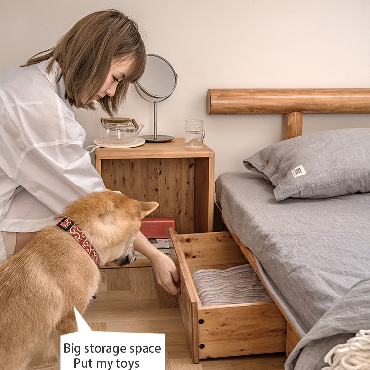 Factory Price Bedroom Furniture Japanese Platform Bed  Solid Wooden Tatami Bed Wholesale