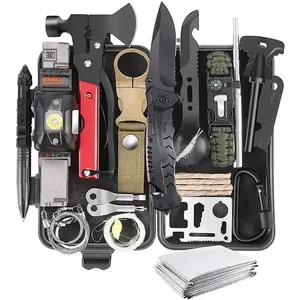 JK-H-O35 30 en 1 équipement et équipement de survie <span class=keywords><strong>kit</strong></span> de survie d'urgence accessoires de <span class=keywords><strong>Camping</strong></span> pour <span class=keywords><strong>Camping</strong></span> randonnée chasse pêche - Product Image 1