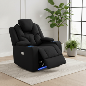 Venta Directa de Fábrica, Juego de Sofás Reclinables Eléctricos de Cuero Sintético Moderno, Muebles para el Hogar - Product Image 4