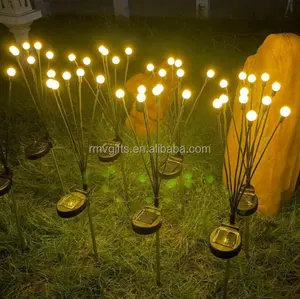 Outdoor Feest Decoratie Solar Firefly Gazon Lights Waterdichte Zonne-Energie Vuurvlieg Stick 6 Led-Verlichting Voor Festival Parry Decor