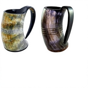 Handmade Polished Buffalo Horn <b>Mug</b> Natural Shape Reusable Viking Beer Champagne Custom Logo Engraved Waterproof Custom Modern - Product Image 6