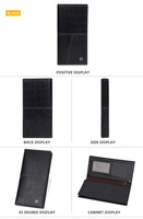 Baellerry dompet panjang desain baru untuk pria, dompet bisnis lipat ganda desain klasik minimalis dengan saku koin ritsleting