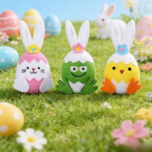 Nuevos Adornos de Peluche de Conejito, Pollito y Rana para Pascua y Navidad, Muñecos de Gnomo con Huevo y Flor, Decoración Festiva para el Hogar, Venta al por Mayor de Fábrica - Product Image 2