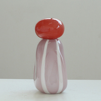 Vase en verre soufflé irrégulier de luxe léger, hydroponique, créatif, décoration douce pour la maison, vase à fleurs design, arrangement de couvercle