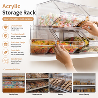 Boîtes de rangement en acrylique sur mesure, porte-collations, boîtes en acrylique avec étiquette nominative, boîte de présentation en acrylique pour confiserie, supermarché