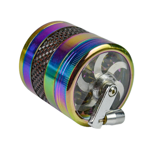 Hot Custom Designs Aleación de zinc Premium Madera 71mm Imán Impresión 4 capas Cranked Dry Herbal Grinder - Product Image 3