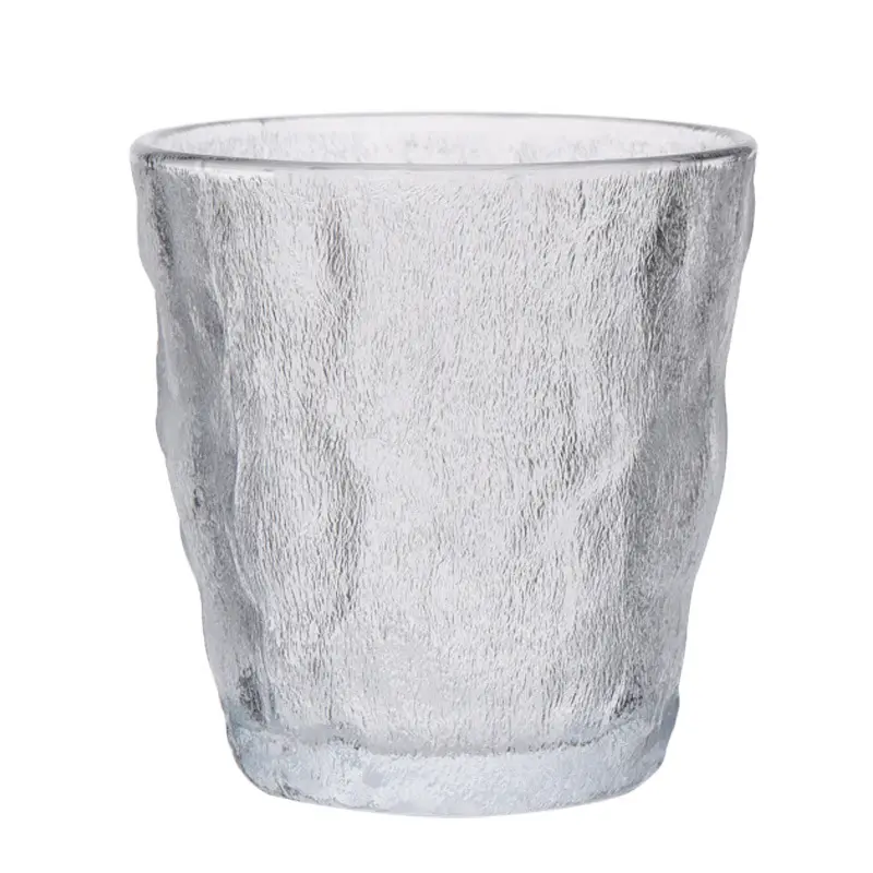 家庭用ガラスコーヒーカップとティーカップ和風氷河増粘ガラス家庭用ウォーターカップ氷河パターンカップ