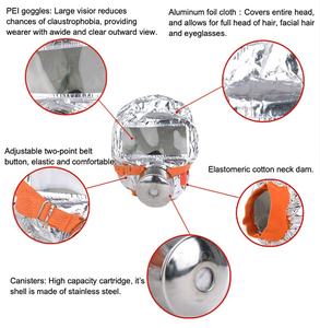 Bangunan Perkantoran Sekolah Alat Pernapasan Darurat Penyelamatan Pemadam Kebakaran Masker Pelindung Asap Masker Wajah - Product Image 3