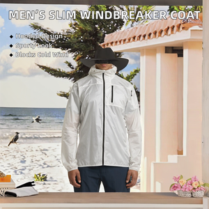 Chaqueta Cortavientos Informal con Capucha para Hombre, Estilo Primavera, Tinte Liso, Transpirable, Resistente al Viento, Ecológica, Corte Ajustado, OEM - Product Image 2