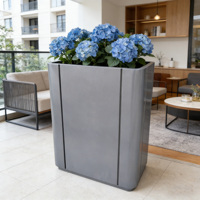 Jardinière extérieure personnalisée grande taille, simple, minimaliste, classique, en métal thermolaqué, écologique, vente en gros pour centre commercial