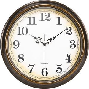 Grande Horloge Murale Style Rétro Classique Design Antique Décor Suspendu pour Cuisine Chambre <span class=keywords><strong>Café</strong></span>-Aiguille Moderne en Plastique Nature Morte - Product Image 1