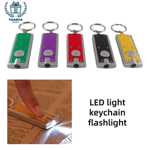 Custom Logo Advertising Promotion Creative Gifts Souvenirs Plastic LED Lights Keychains Flashlights White Cr2032 Battery