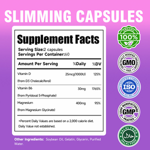 מבצע חם! תוספי תזונה צמחיים <span class=keywords><strong>SLIM</strong></span> PLUS, שורף שומן טבעי, מדכא תיאבון, כמוסות לירידה במשקל לנשים וגברים, 60 כמוסות - Product Image 2