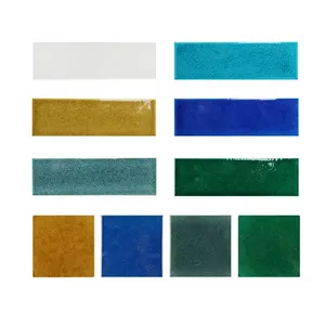 European retro ice crack antique brick strip gem blue emerald tile 60x200