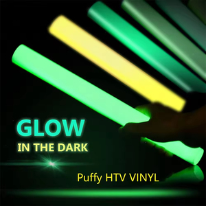 Bán buôn HTV ánh sáng màu xanh đậm màu xanh lá cây truyền nhiệt Vinyl cho thiết kế nhỏ Luminous phim phát sáng trong bóng tối Vinyl cuộn cho dệt - Product Image 2