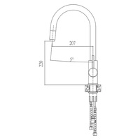 Robinet de cuisine rond en acier inoxydable 304 nickel mitigeur d'eau robinets d'évier