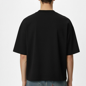 Camiseta Retro de Corte Cuadrado y Holgado, de Manga Corta, con Efecto Desgastado, <span class=keywords><strong>para</strong></span> Hombres Bajos y Corpulentos - Product Image 3