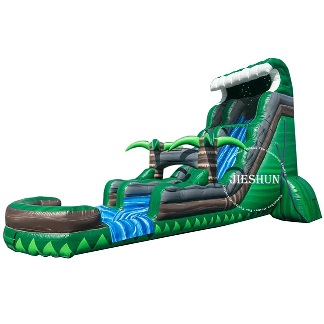 Double lane commercial inflatable water slides with pool for sales