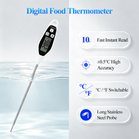 Termometer Makanan Digital Tipe Pena Akurasi Tinggi Pengukur Suhu Bacaan Instan Memori Maksimum Minimum untuk Minyak Cair Susu Sup Daging BBQ
