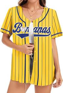 Maillot de baseball surdimensionné rayé à boutons pour femme, grande taille, avec logo et numéro personnalisés, style <span class=keywords><strong>hip</strong></span>-<span class=keywords><strong>hop</strong></span> - Product Image 6