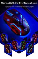 Souris de jeu silencieuse 3200 DPI, souris optique LED réglable, souris filaire USB, style mini pour la maison, le bureau et les jeux sur ordinateur portable