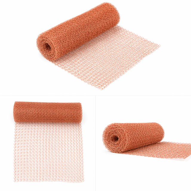Copper Mesh Rodent Control Copper Wool Pest Blocking Knitted Wire Barrier Anti Mice Rat Proof Filling Holes Garden Protection