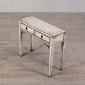 <span class=keywords><strong>Bureau</strong></span> traditionnel chinois en <span class=keywords><strong>laque</strong></span> blanche à 2 tiroirs, table <span class=keywords><strong>console</strong></span> multifonctionnelle avec plateau sculpté à la main - Product Image 2