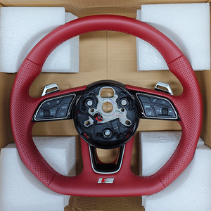 Volant en cuir rouge <span class=keywords><strong>Bordeaux</strong></span> personnalisé pour Audi A3 8V A4 A5 A6 A7 B7 B8 B8.5 S3 S4 S5 S6 B9 C7 RS3 RS5 RS6 Q5 Q7 TTRS - Product Image 3