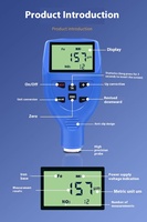 Jauge d'épaisseur de revêtement Portable mesures plastique acier galvanisation chrome électrophorèse émail caoutchouc poudre revêtement etc.