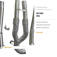 Kit de Downpipe et de Tuyaux Avant à Montage Direct pour Audi RS Q3 F3 2.5T 2019 à 2025 RHD Cinq Pièces avec Bande Thermique Tressée et Colliers de Serrage