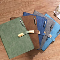 Carnet à feuilles mobiles en cuir avec logo et couleur personnalisés, planificateur multi-poches avec boîte cadeau