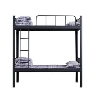 Hot selling black color commercial grade military bunk bed school iron bunk bed for adult