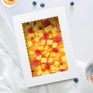 Cajas Rectangulares Blancas para Pasteles y <span class=keywords><strong>Repostería</strong></span>, Resistentes a la Humedad, con Ventana <span class=keywords><strong>de</strong></span> Borde Ondulado y Logotipo Personalizado, Venta <span class=keywords><strong>al</strong></span> Por <span class=keywords><strong>Mayor</strong></span> - Product Image 2
