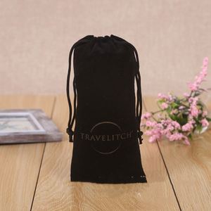 Sac de rangement portable en velours à cordon de serrage, style long, pour perche à selfie et flûte, avec impression par transfert thermique - Product Image 6