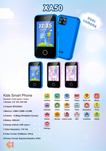 Téléphone portable pour enfants, <span class=keywords><strong>prix</strong></span> d'usine, XA50, écran tactile, smartphone avec talkie-walkie, jeux de puzzle, jouet éducatif pour les tout-petits de 4 ans et plus - Product Image 4